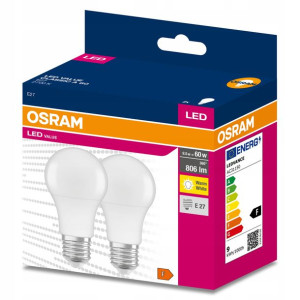 2x Żarówka LED E27 A60 8,5W 60W 806lm 2700K OSRAM