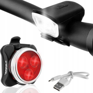 Zestaw Lampek Rowerowych Led Do Roweru Przód + Tył