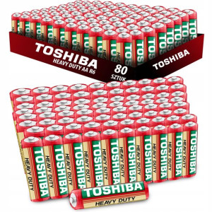 80x Baterie TOSHIBA HEAVY DUTY R6 AA 1,5V paluszki