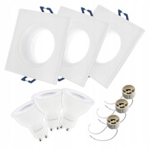 3x Oprawa Hermetyczna + LED GU10 6W ŁAZIENKOWA 36°