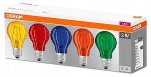 Żarówka LED FILAMENT E27 2W MIX KOLOR 5szt OSRAM