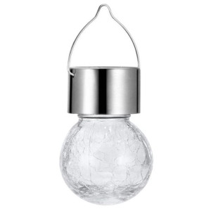 Lampa Ogrodowa LED SOLARNA KULA GLS232P SZKLANA
