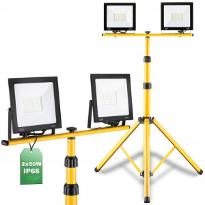 Naświetlacz HALOGEN LED Lampa 2x 50W + STATYW