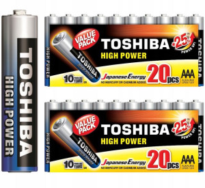 Baterie Alkaliczne TOSHIBA PALUSZKI LR03 AAA 40szt