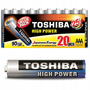 Baterie Alkaliczne TOSHIBA PALUSZKI LR03 AAA 20szt