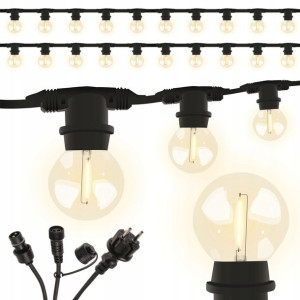 Girlanda Ogrodowa Łańcuch 20m +20x Żarówki Led E27