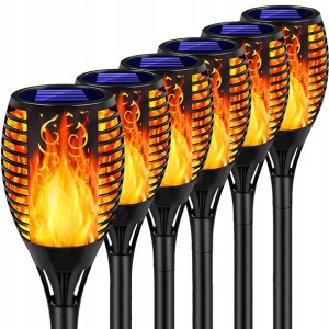 6x Lampa Solarna LED POCHODNIA Efekt OGIEŃ PŁOMIEŃ