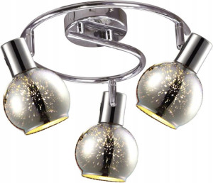 Potrójna lampa sufitowa nowoczesna kula chrom E14
