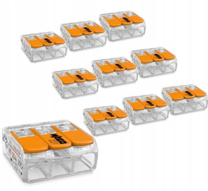 10x Złączka Wago 221-413 Szybkozłączka 3x0,2-4mm