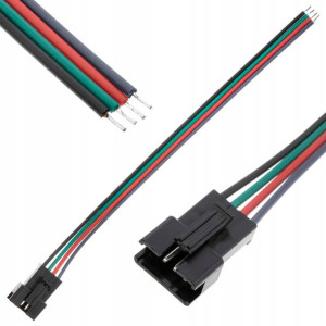 Złączka męska do taśmy LED 4PIN RGB z przewodem