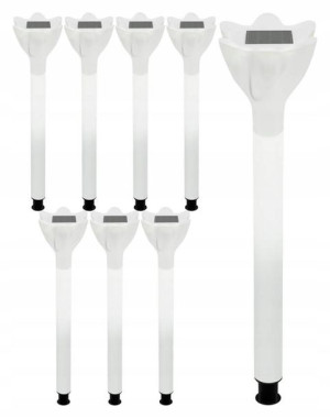 8x Lampa Solarna Ogrodowa Led Tulipan Wbijana