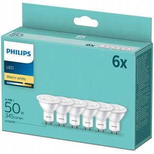 6x Żarówka LED GU10 4.7W = 50W 345lm 2700K PHILIPS