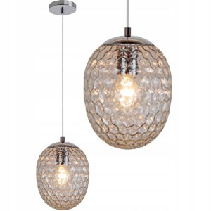 Lampa Wisząca Sufitowa Szkło Żyrandol Zwis 1x E27