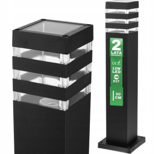 Lampa Ogrodowa Stojąca E27 ZEWNĘTRZNA SŁUPEK 50cm