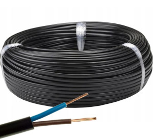 Przewód Płaski Kabel OMYp 2x0,5 mm CZARNY 10m