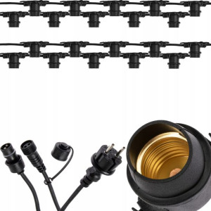 Girlanda OGRODOWA ŁAŃCUCH 10M do LED 20xE27
