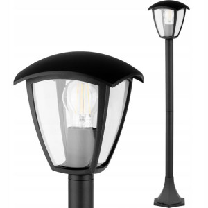 Lampa Ogrodowa Stojąca E27 SŁUPEK LATARNIA Czarna