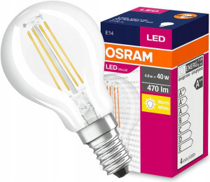 Żarówka Led E14 Kulka 4w 40w 2700k Filament Osram