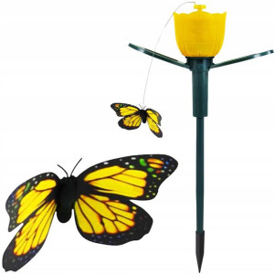 Lampa SOLARNA LED Lampka ogrodowa TULIPAN MOTYLEK