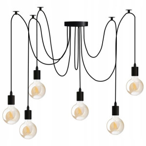 Lampa WISZĄCA sufitowa PAJĄK 6 żyrandol 6xE27 LOFT INDUSTRIAL MINIMALIZM