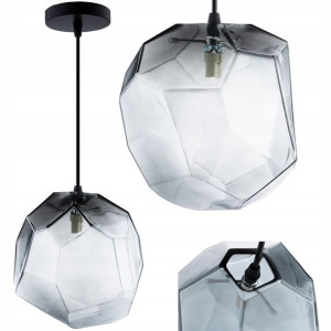 Lampa wisząca ZWIS szklana BRYŁA KRYSZTAŁ 1xG9