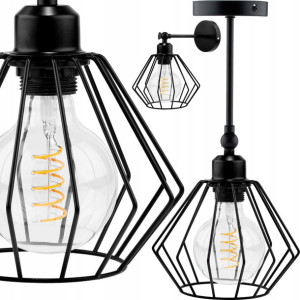 Lampa SUFITOWO-ŚCIENNA ruchoma druciana loft 1xE27