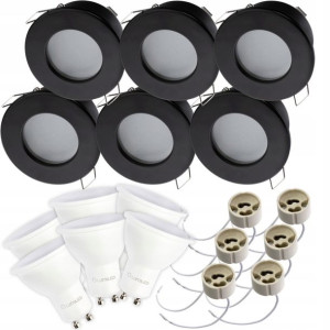 6x Oprawa Hermetyczna IP44 + LED GU10 3W PODBITKA