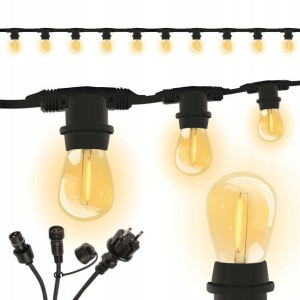 Girlanda Ogrodowa Łańcuch 10m +10x Żarówki Led E27