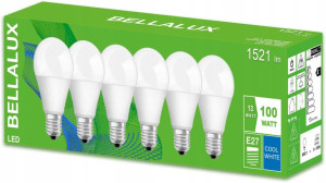 6x Żarówka LED E27 13W 100W 1521lm 4000K BELLALUX