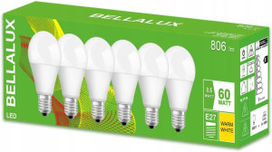 6x Żarówka LED E27 8,5W = 60W 806lm 2700K BELLALUX