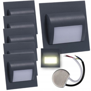 6x Oprawa Schodowa Led 1,2w Ciepła + Zasilacz 10w