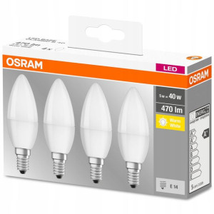 Żarówka Led E14 Świeca 5w = 40w 2700k Osram 4pak