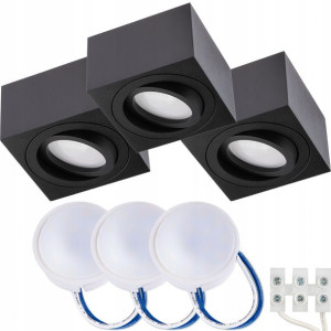 3x Oprawa Natynkowa HALOGENOWA TUBA LED + LED 7W