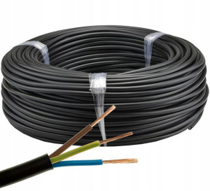 Przewód Prądowy Kabel OMY 3x0,75 LINKA CZARNY 10m