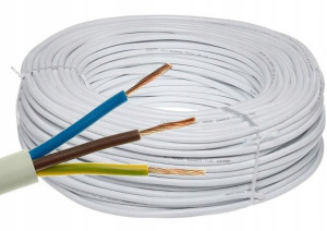 Przewód Prądowy Kabel OMY 3x0,75mm LINKA BIAŁY 10m