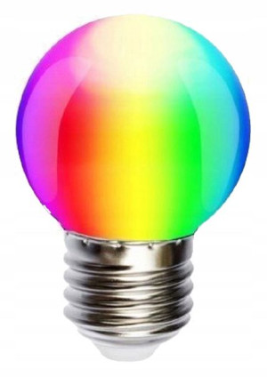 Żarówka dekoracyjna LED E27 1W RGB Multikolor