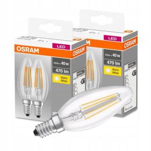 4x Żarówka LED Świeca E14 4W 40W 2700K 470lm OSRAM