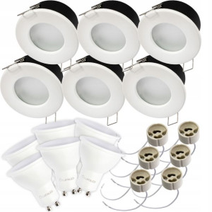 6x Oprawa hermetyczna IP44 + LED GU10 5W podbitka