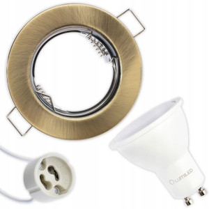 Zestaw Oprawa HALOGENOWA Antyk + LED GU10 5W