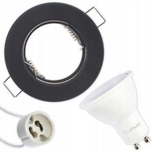 Zestaw Oprawa HALOGENOWA Grafit + LED GU10 6W