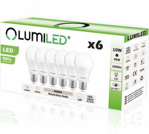 6x Żarówka LED E27 10W 95W 1055lm 4000K 260st