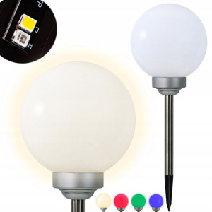 Lampa Ogrodowa LED SOLARNA POLUX KULA 20cm SATYNA