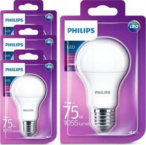 4x Żarówka LED E27 11W 75W 1055lm PHILIPS 2700K