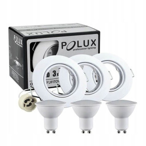 Zestaw 3x oprawa halogenowa ruchoma+ LED GU10 3,5W