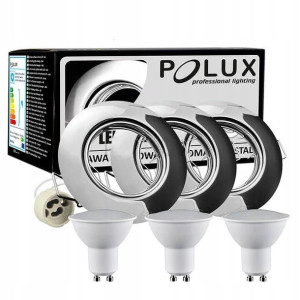 Zestaw 3x oprawa halogenowa ruchoma+ LED GU10 3,5W