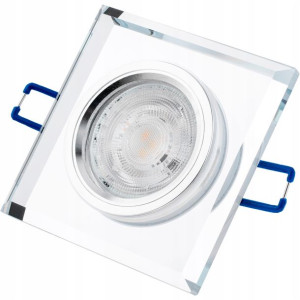 Oprawa halogenowa PODTYNKOWA GU10 MR16 szklana Oprawka sufitowa LED