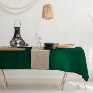 Obrus Na Stół Plamoodporny 40x140 Ciemna Zieleń