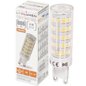 Żarówka LED G9 MINI T18 8W=60W SMD 806lm Neutralna LEDLUMEN