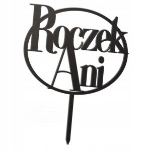 czarny topper Roczek [Imię] tort 48h