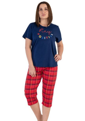 Piżama Damska Vienetta bawełna +Size 1XL krótki rękaw